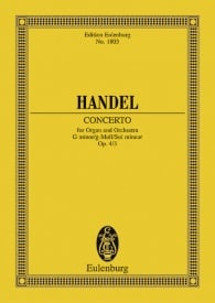 Handel: Organ Concerto No. 3 G minor Opus 4/3 HWV 291 (Study Score) published by Eulenburg
